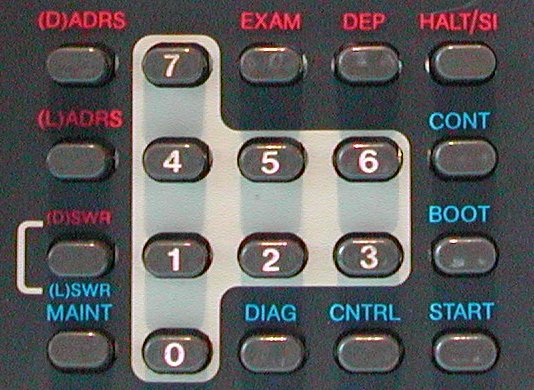 PDP-11/60 system console buttons