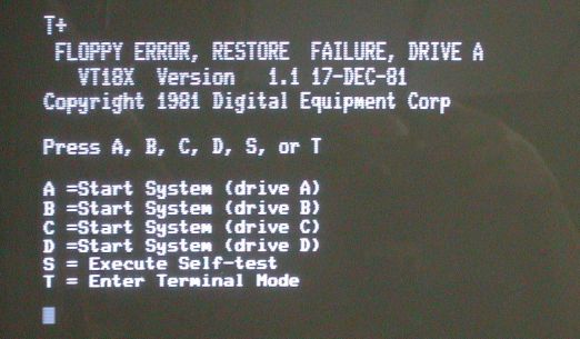 VT180 startup without floppy disk