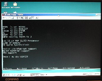 console screen output