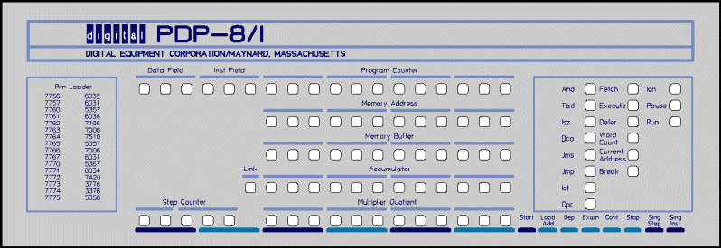 pdp8/i front panel design (lights)