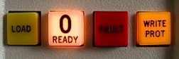 RL0x Operator Panel - "run ready, disk write protected"