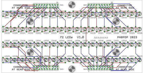LED PCB with 72 LEDs